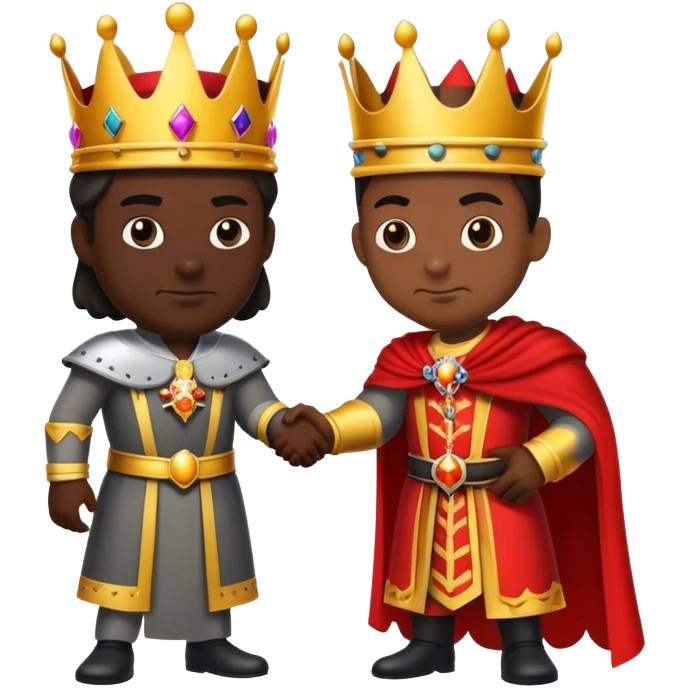 un rey dandole mano a su enemigo malo emoji