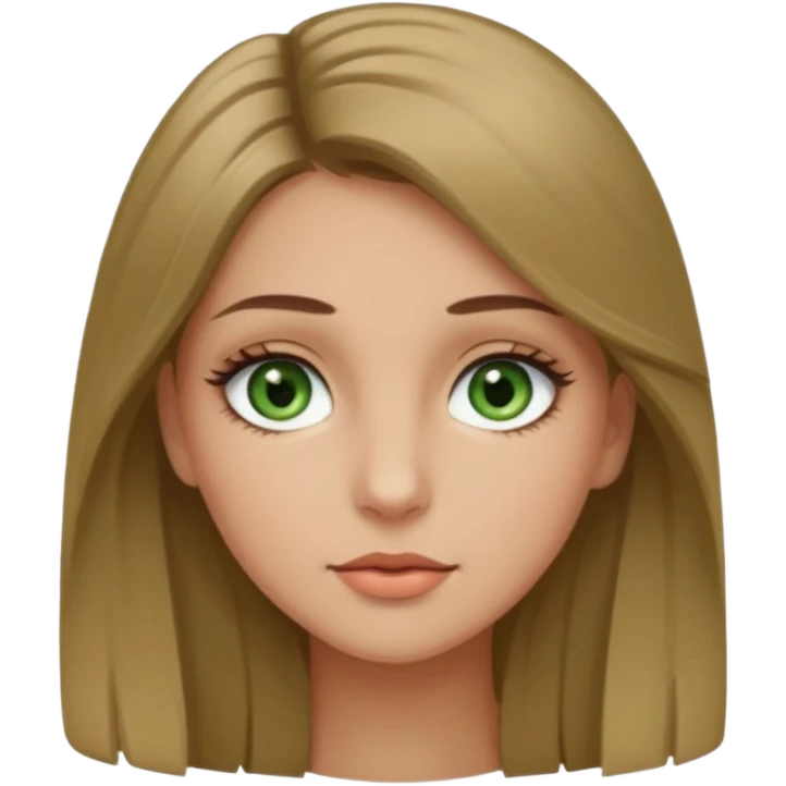 dark blond hair girl with long eyelashes and dark brown mixed with green eyes emoji