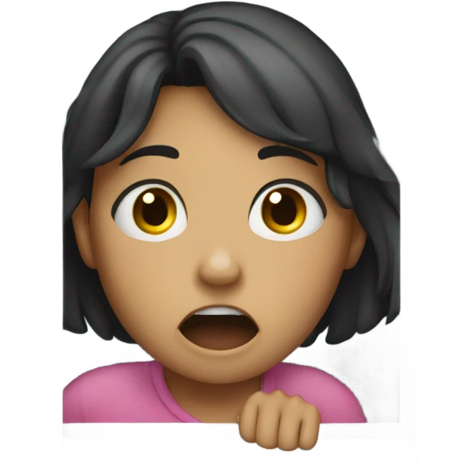 Girl crying out the window emoji