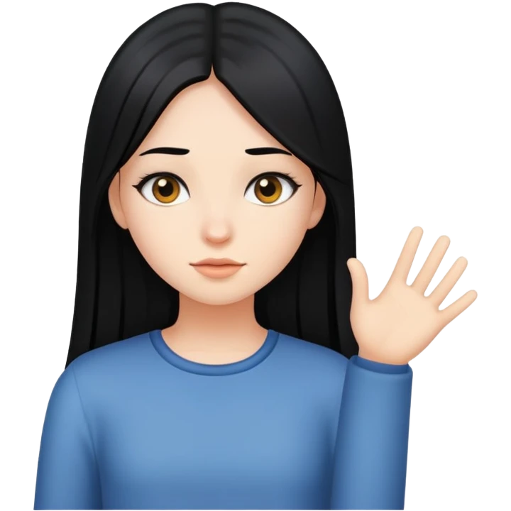 Chica de cabello negro, lacio y largo emoji