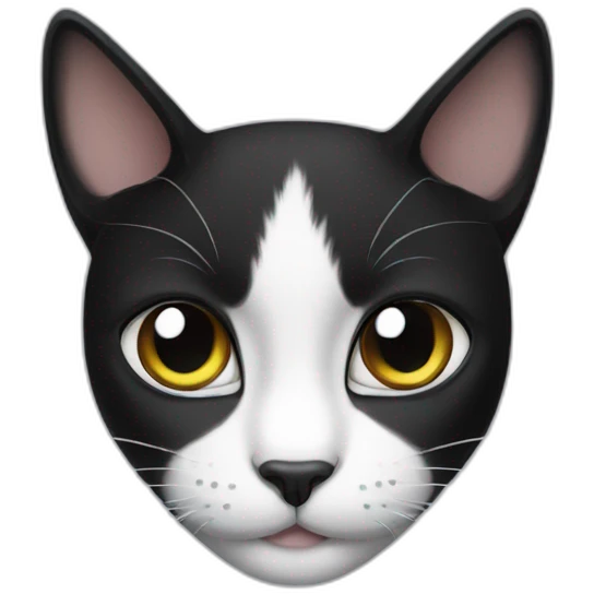 black white cat emoji