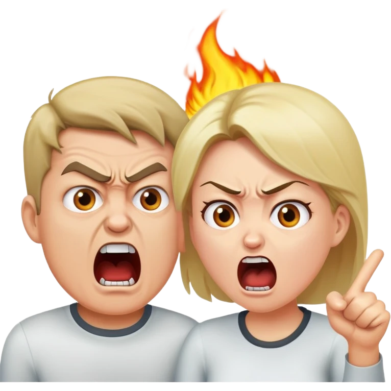 man and woman shouting at each other emoji