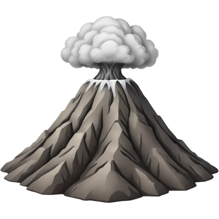 dry volcano with smoke ONLY emoji