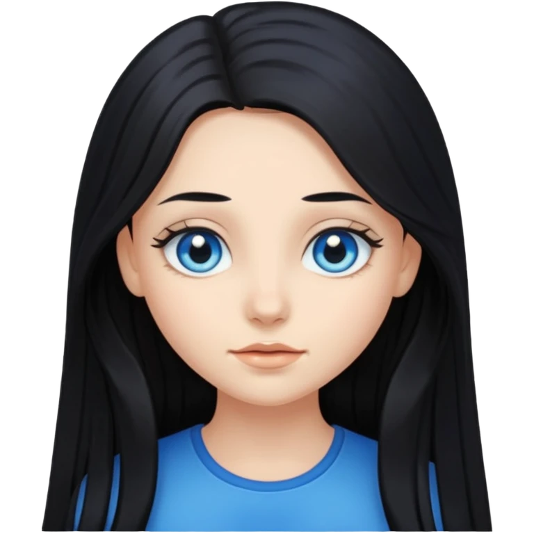Make a girl with long black shiny hair emoji