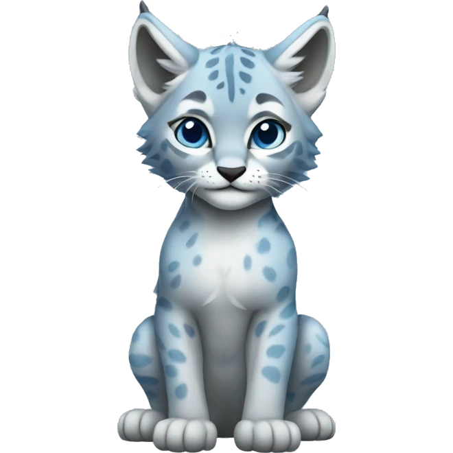 A blue lynx cub full body emoji