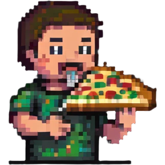 man eating pizza emoji