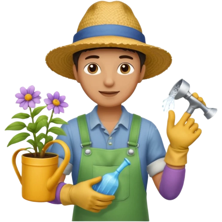 gardener holding watering pot emoji
