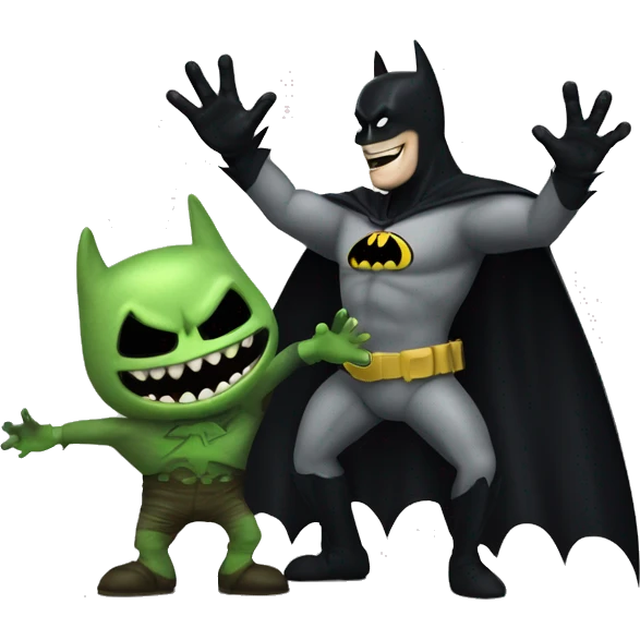 batman and oogie boogie giving each other a high five emoji