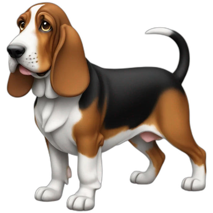 Dog basset hound full-body emoji