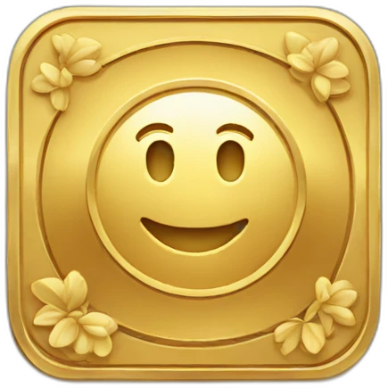 square golden coin emoji