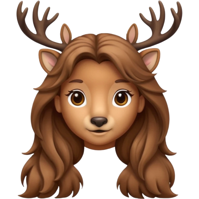 long haired female deer emoji