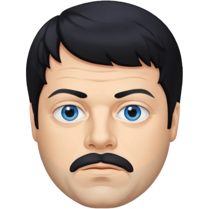 Oliver Reed with black hair, blue eyes emoji