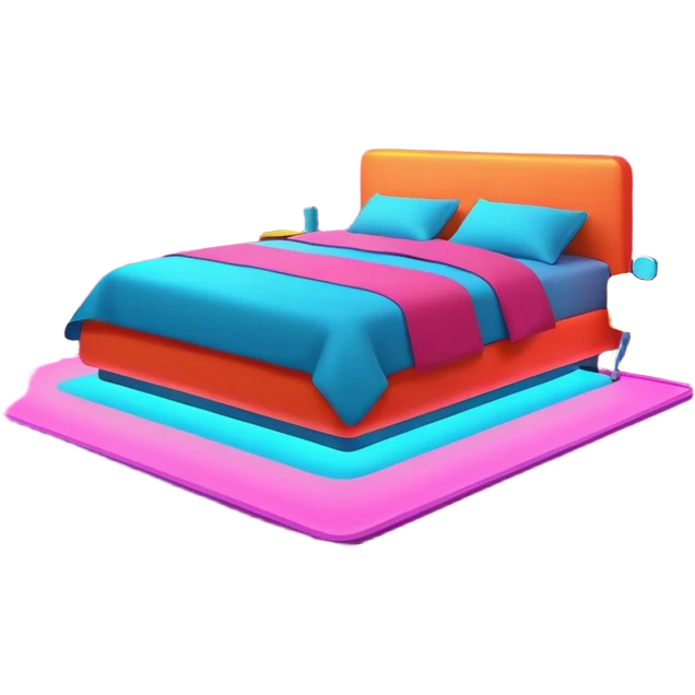 room decorated with neon lights emoji