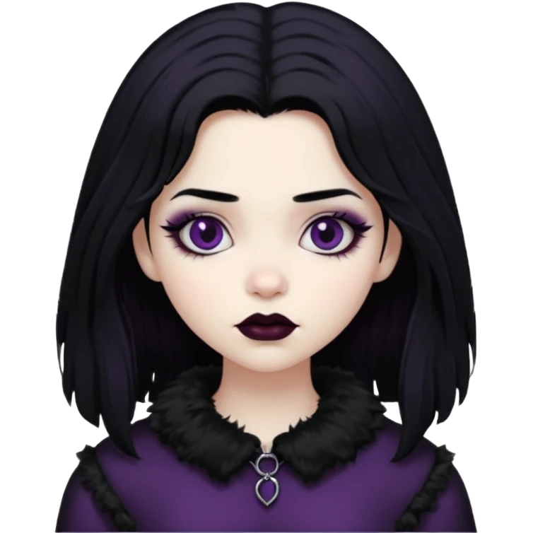  goth girl with fluffy hair emoji