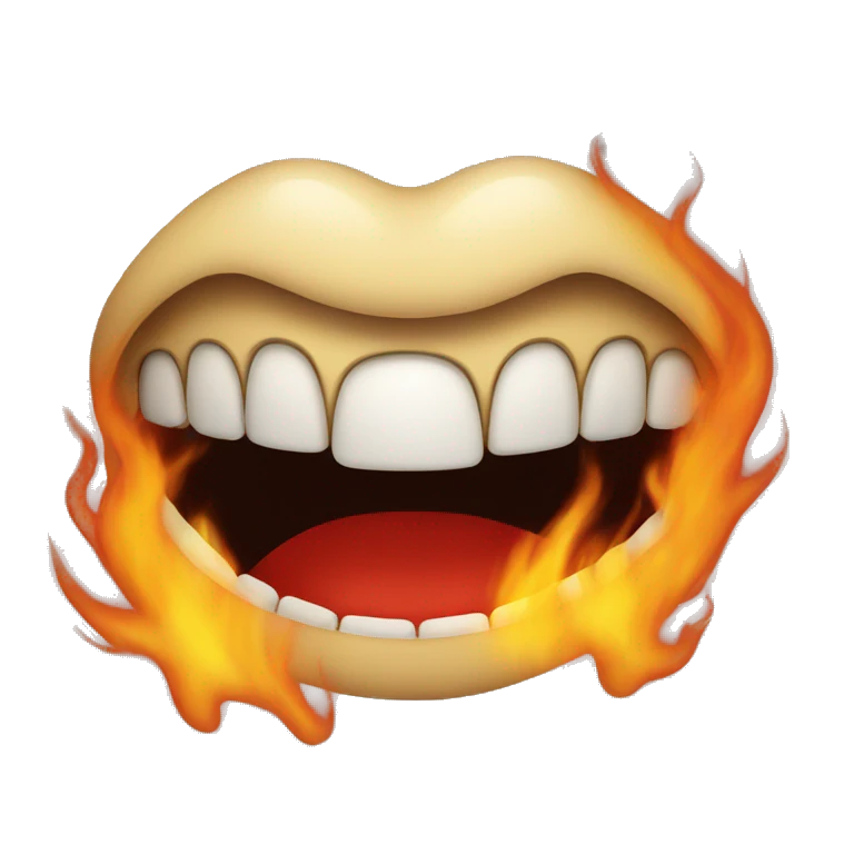 Mouth on fire emoji