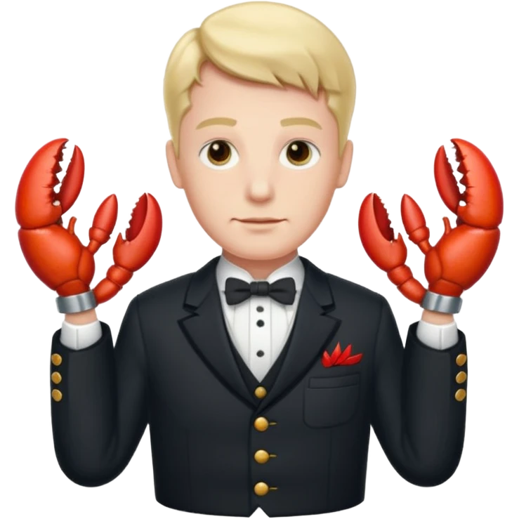 Alfred the butler from batman with lobster claws emoji