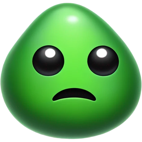 green blo with black eyes emoji