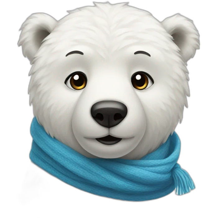 polar bear with blue scarf emoji