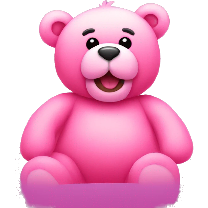 Pink teddy bear partying emoji