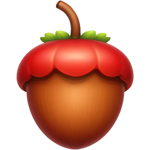 Red acorn emoji