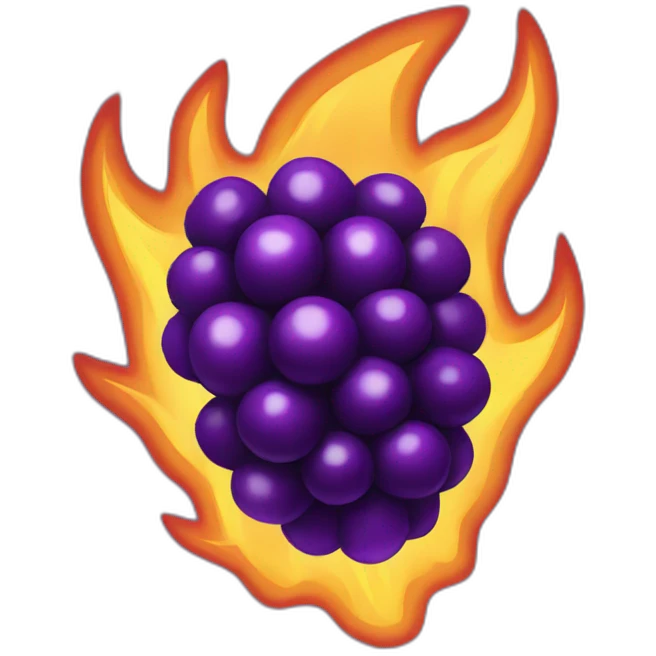 Purple BlackBerry on fire emoji