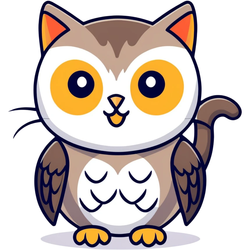 cat with the body of a owl emoji