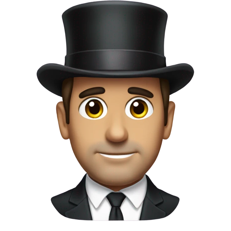 Michael Scott wearing a top hat emoji