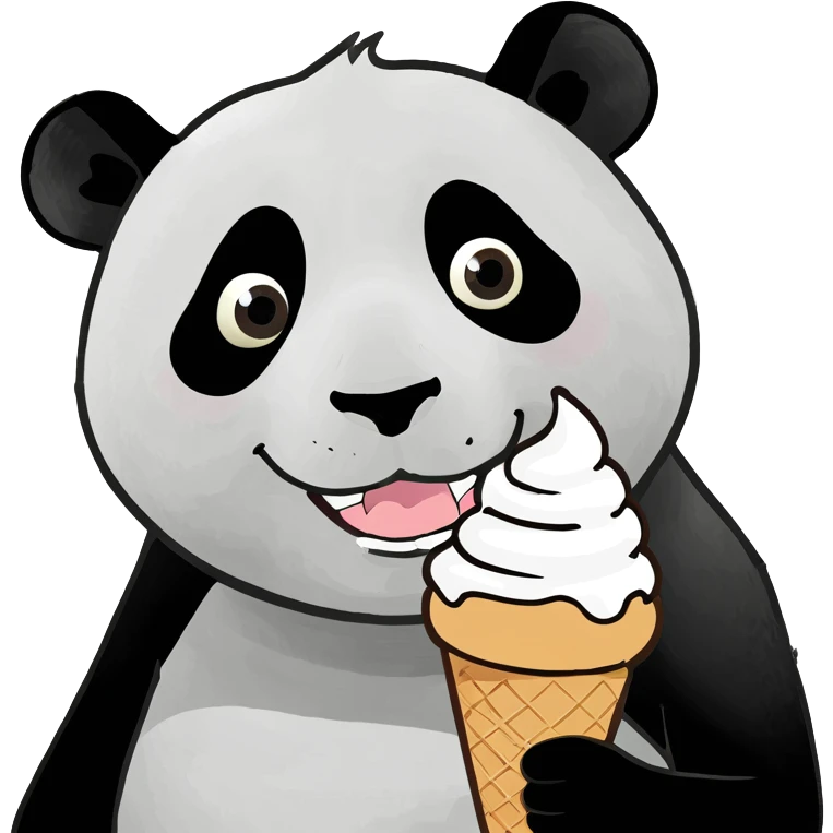 Panda eating ice cream emoji