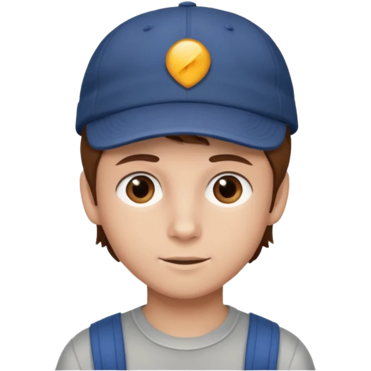 Un niño con gorra pelo castaño  emoji