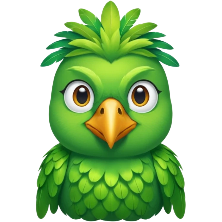 green bird with shirt emoji