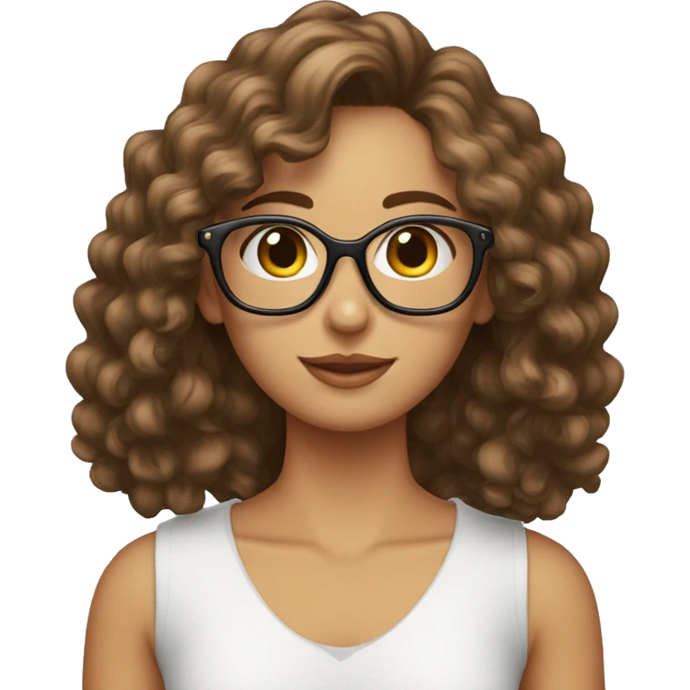 fille cheveux boucler lunette emoji