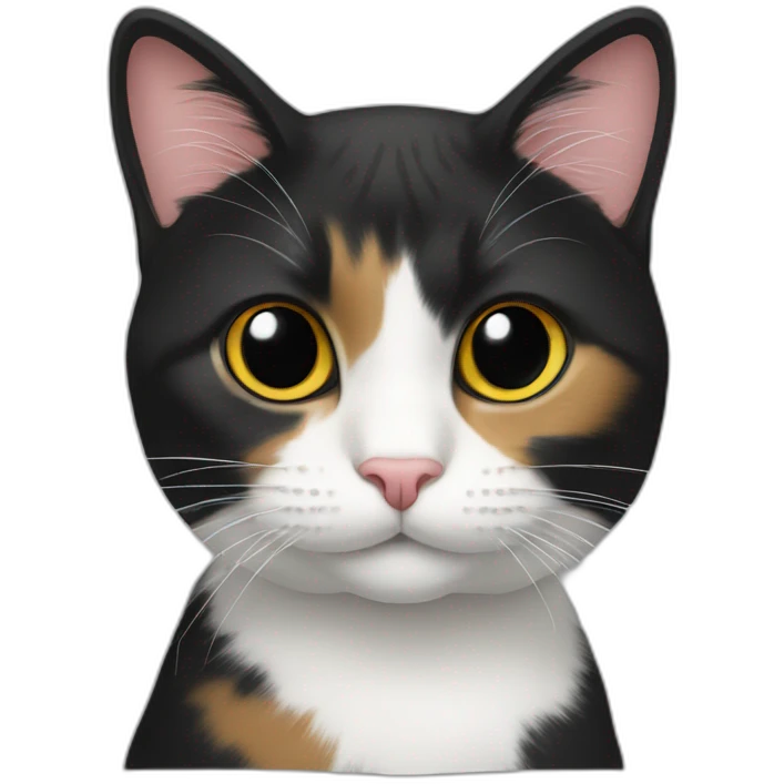 tricolor cat black emoji