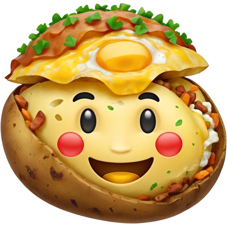 Happy loaded baked potato smiling emoji