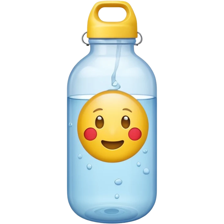 Emoji yellow little stuck in a water bottle emoji