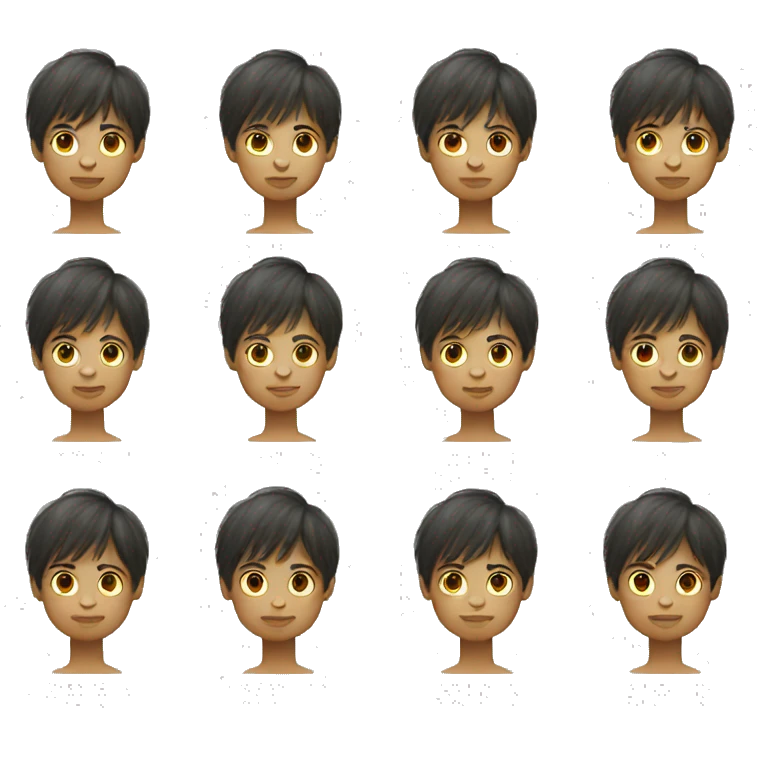 Boy with short mullet emoji