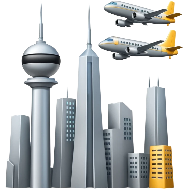 Plane going into two towers  emoji