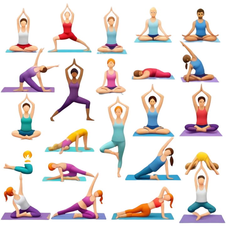 yoga pack  100 stickers  emoji