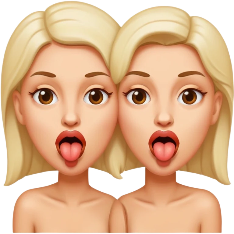 woman with two heads sticking out their tongues emoji