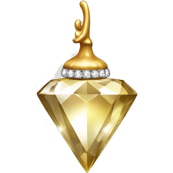 a Diamond Acorn, sparkling cut diamond, with stem of gold emoji
