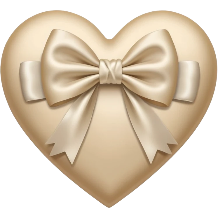 white heart with beige bow emoji