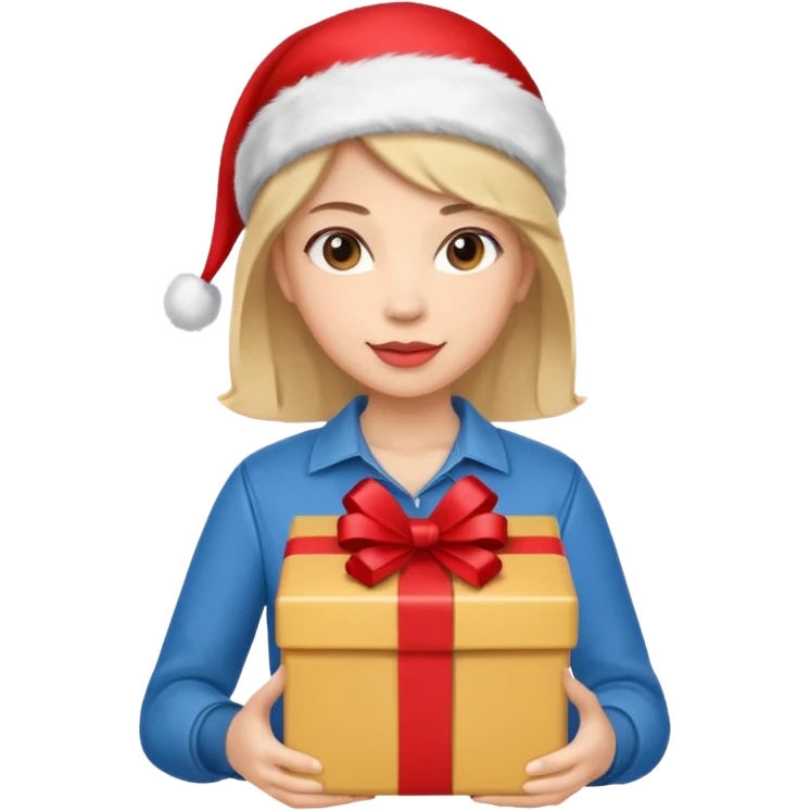 woman courier holding gift box emoji