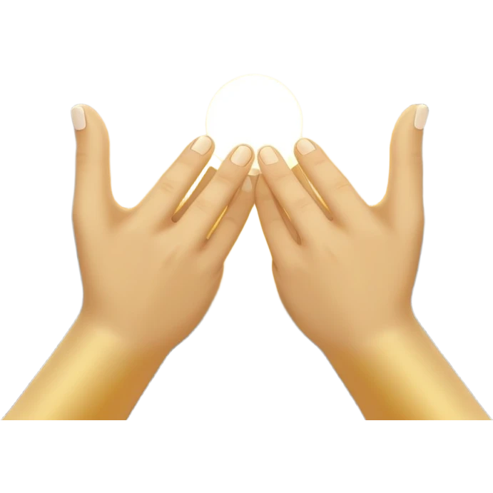 Unas manos unidas con destellos de luz o un fondo celestial.
 emoji