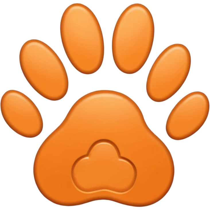 a light pastel orange pawprint emoji