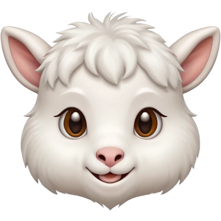 tiny cute goat, friendly, joyful, emoji look emoji