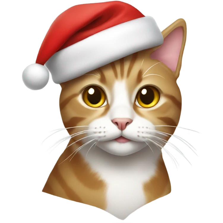 Cat wearing a Santa hat emoji