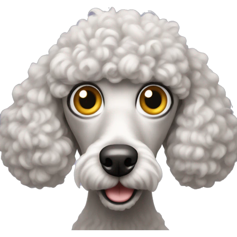 Poodle with crazy eyes emoji