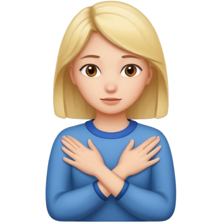 make a girl emoji crossing hands around neck emoji