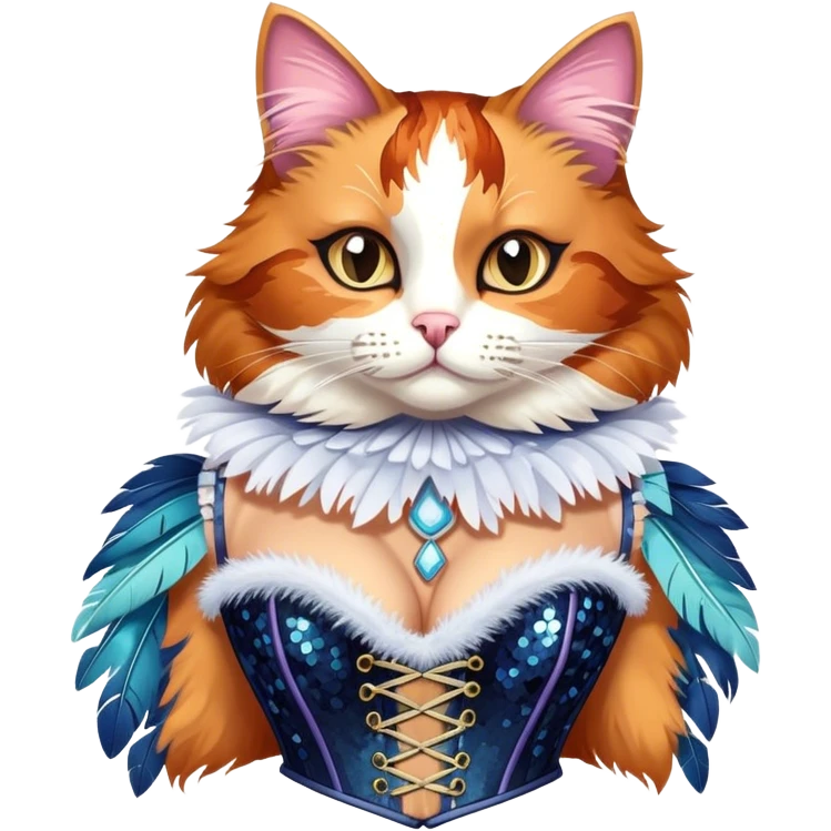 Pride cats in burlesque clothes emoji