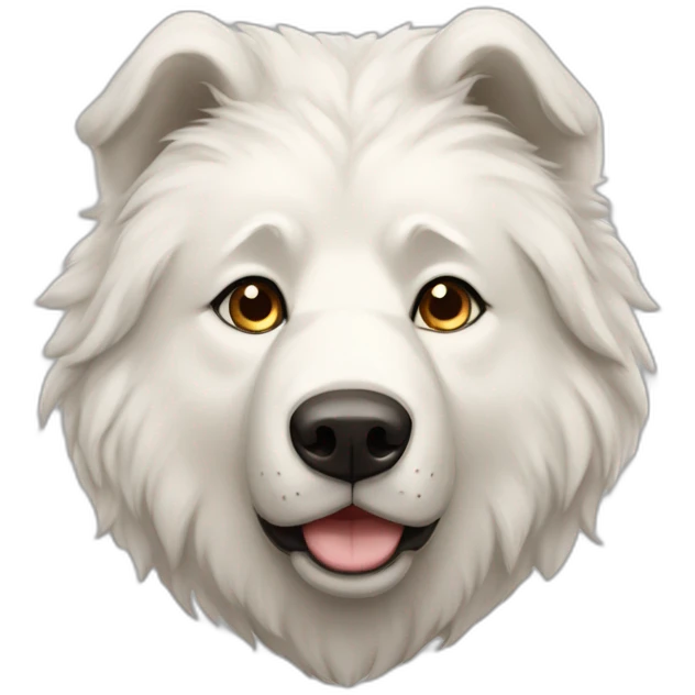 White Caucasian Shepherd god bear ears emoji