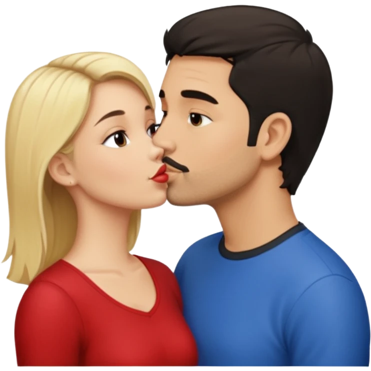 Puerto rican beard short hair with blonde girl kissing  emoji